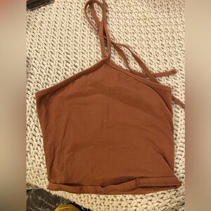 ORANGEY RED HALTER TOP❤️